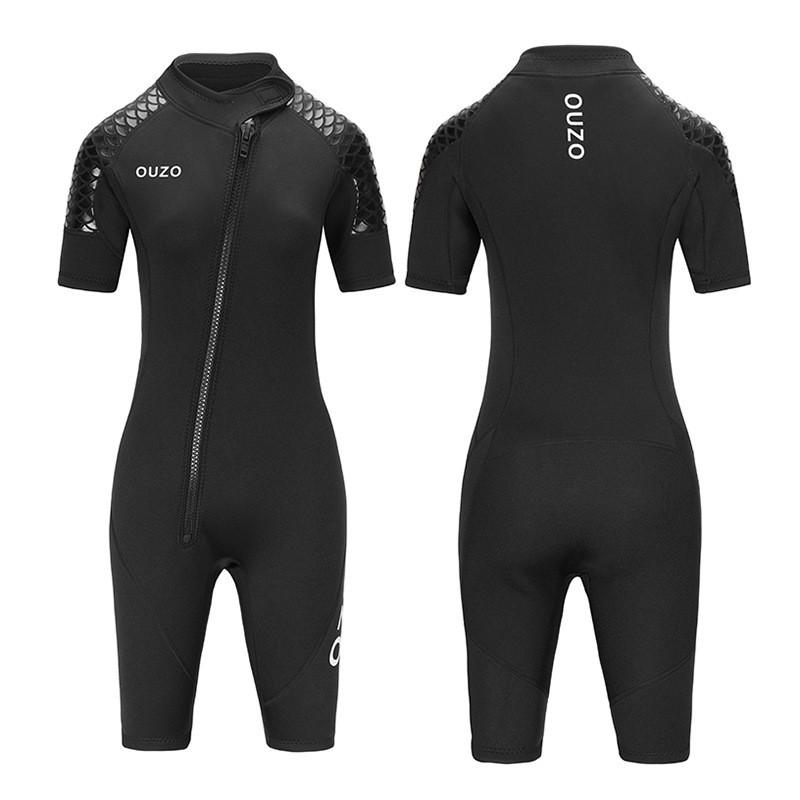 OUZO 3mm Womens Short Sleeve Leg Full Wetsuit Diving Surfing Snorkeling Warmth UV Protection