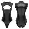 Women One Piece Swimsuits Sleeveless Glossy Swimwear Jumpsuit Leotard Nightclub Performance Costume