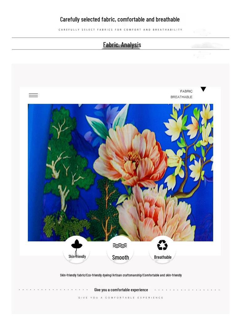 Летнее синее платье ципао высокого класса в стиле ао дай 2025 года для подиума и вечернего выхода