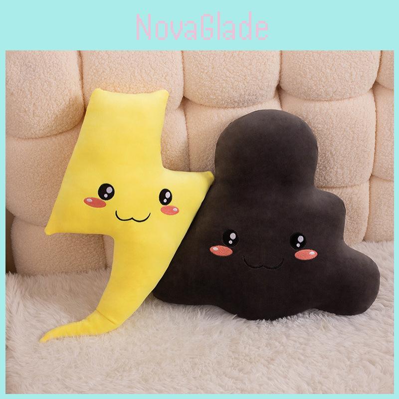 Unique Lightning Cloud Plush Cushion Cozy Decorative Pillow For Fun Gifts