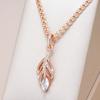 Ожерелье с длинной подвеской в виде листа цвета розового золота для женщин, модные аксессуары из натурального циркона, повседневная изысканная бижутерия