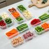 with Clear Lids Refrigerator Fresh-keeping Box Sealed Storage Stackable Food Storage Box Transparent 3/2 Grids