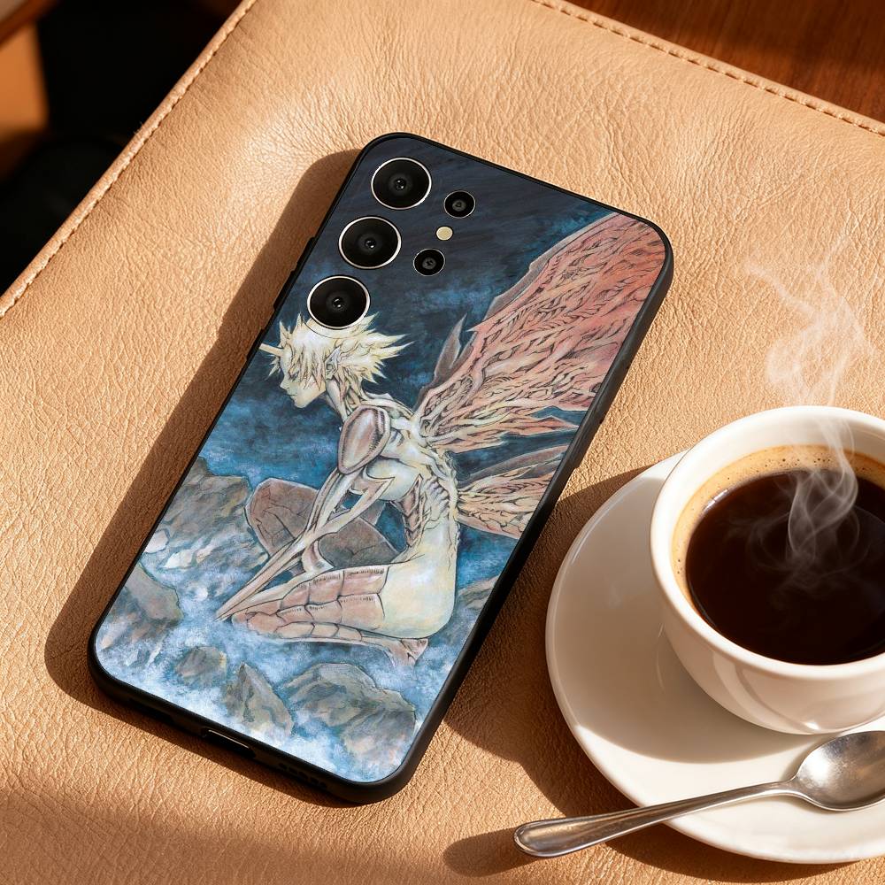 Чехол для телефона C-CLAYMORE Аниме для Samsung S26, S25, 24, 23, 22, 30, 21, 10, 9, Ultra, Plus, Lite, Черный Мягкий Чехол