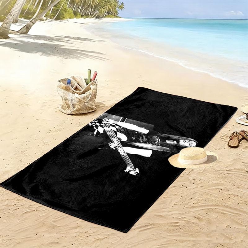 Georg Listing Print Beach Towel, Large Soft Quick Dry Towel for Beach Camping Swimming