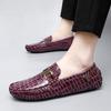 Женские удобные туфли на плоской подошве, мужские мокасины, лоферы, туфли для вождения, повседневные, без застежек, унисекс, большие размеры, фиолетовые, черные, зеленые, синие, кожаные туфли