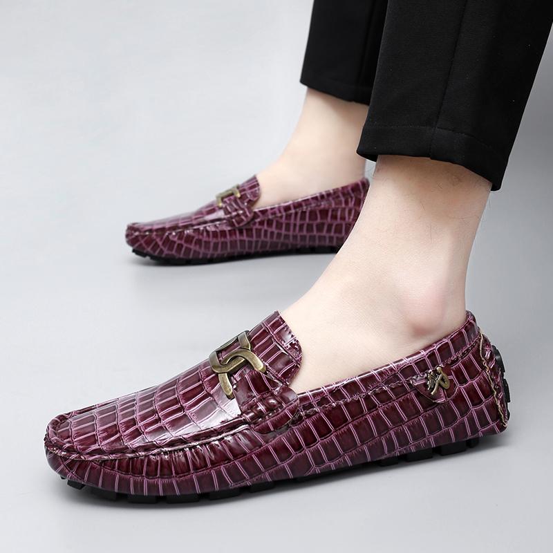 Женские удобные туфли на плоской подошве, мужские мокасины, лоферы, туфли для вождения, повседневные, без застежек, унисекс, большие размеры, фиолетовые, черные, зеленые, синие, кожаные туфли