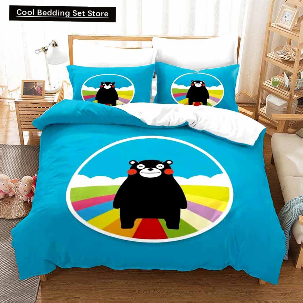 3D-принт Kawaii Cartoon Comics Kumamon Комплект постельного белья Double Twin King Пододеяльник Одеяло Наволочка Для мальчиков Девочек Взрослых Спальня
