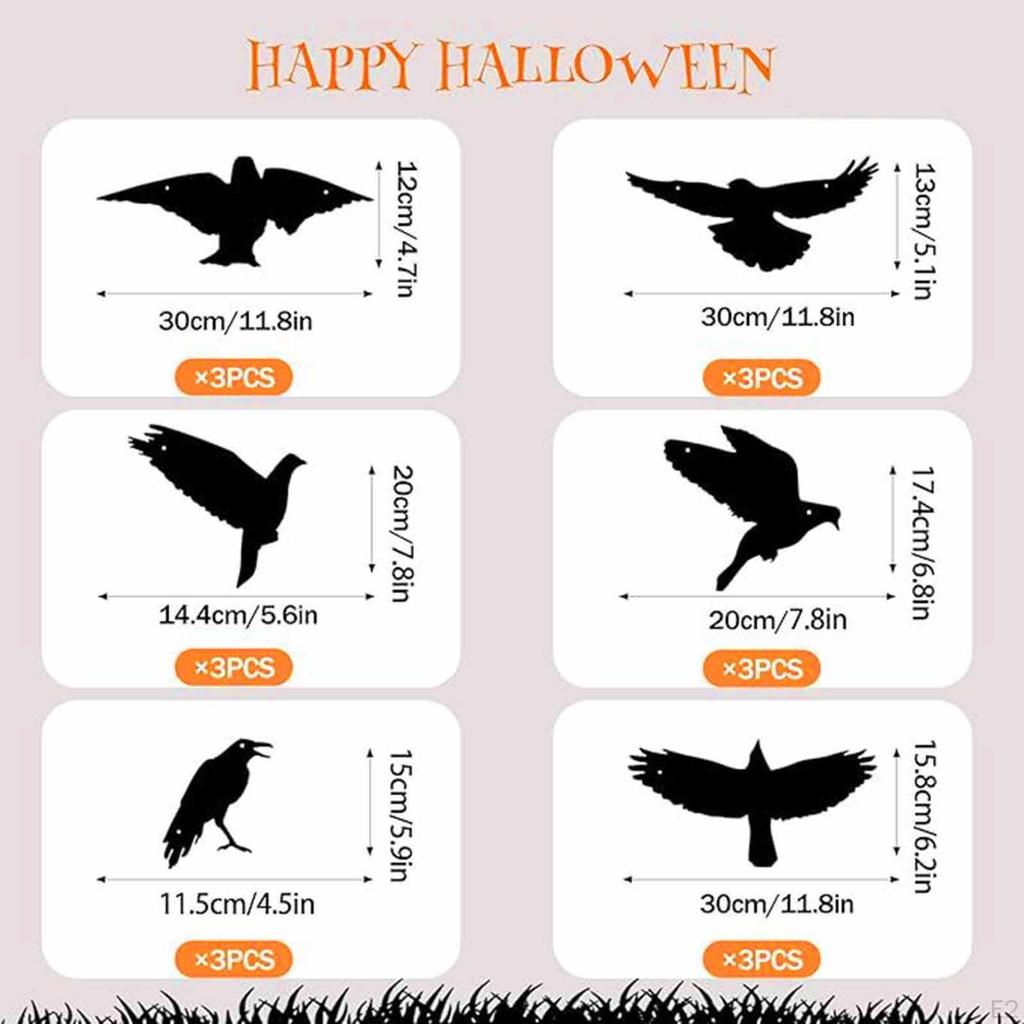 Black Crow Bird Raven Halloween Decoration for Tree Room Home Wedding