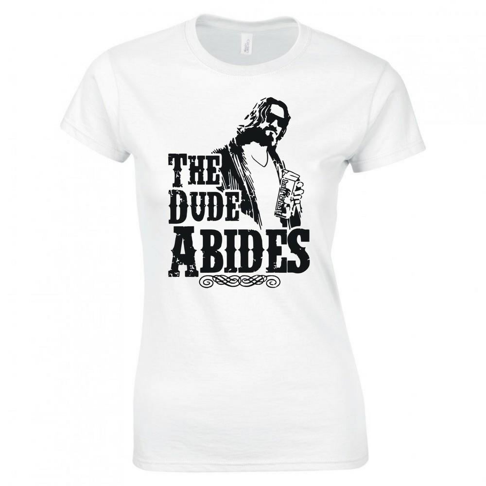 Inspired By The Big Lebowski The Dude Abides Ladies Skinny Fit Tshirt