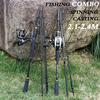 2 Types of Choice Fishing Spinning or Fishing Casting Combo for Trout Salmon Bass Fishing Tackle Kit