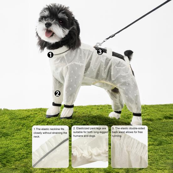 Pet Anti Dust Pants Waterproof Anti-Slip Dog Paw Protector Shoes Rain Boots with Adjustable Suspender