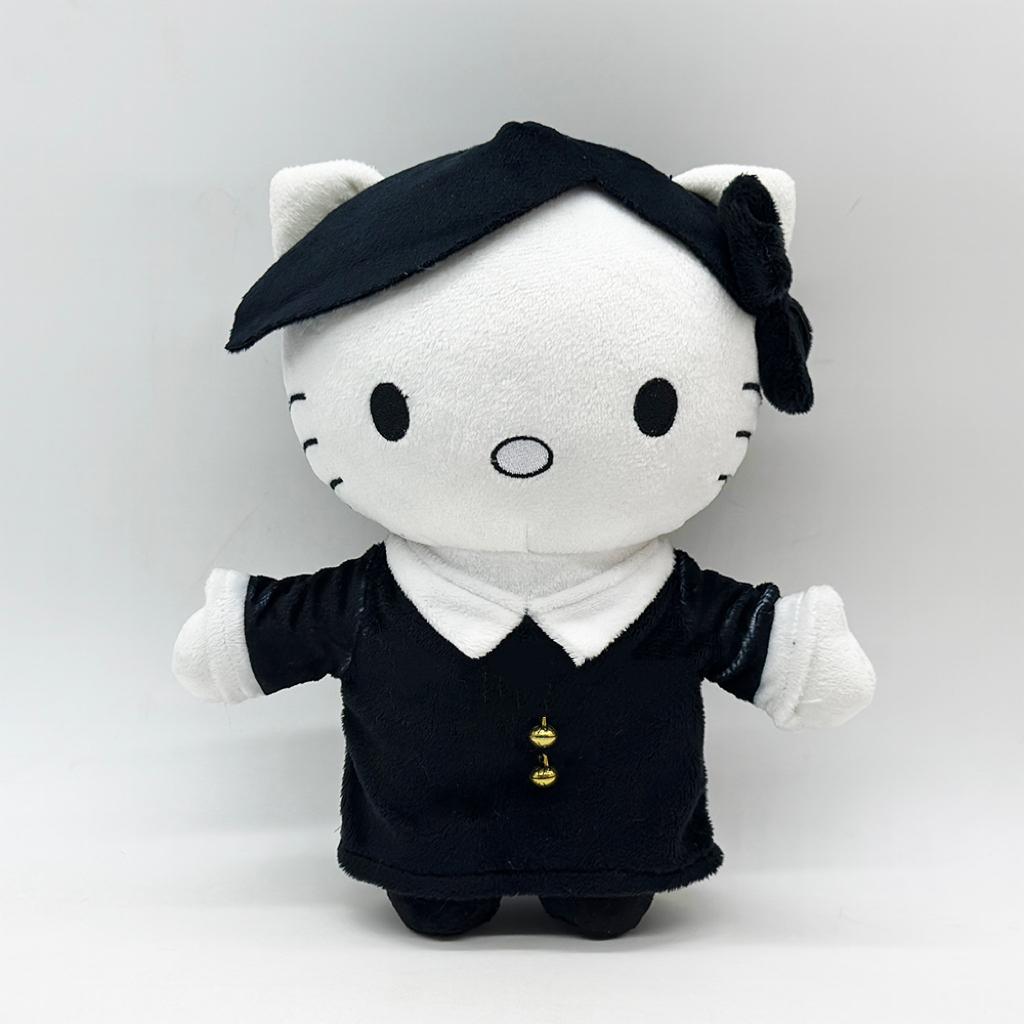25cm Hello Kitty Wednesday Plush Toy, High Quality Soft Stuffed Doll, Cute Cartoon Character Plush Figure for Gift