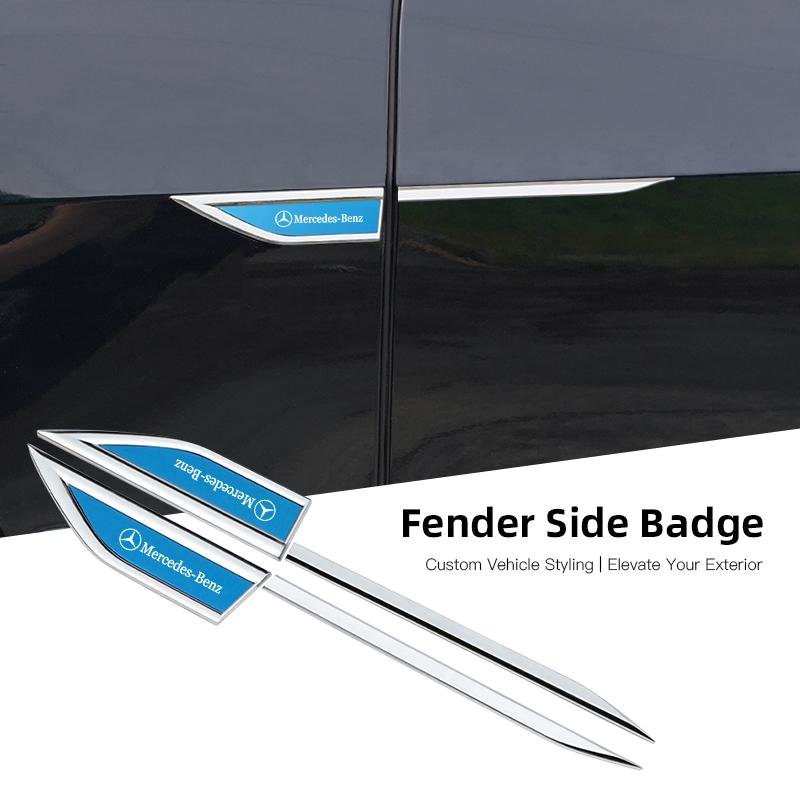 Car Metal Emblem Door Mudguard Sticker Auto Body Decoration For Mercedes Benz AMG A C E W203 W205 W206 W211 W220 W212 W201 W210 DZ0