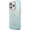 Guess Guhmp13Lhtcmb Iphone 13 Pro / 13 6,1 Niebieski/Blue Hard Case Gold Outline Translucent Magsafe