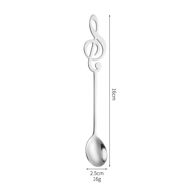 304 Stainless Steel Musical Note Coffee & Dessert Stirring Spoon - Creative Souvenir