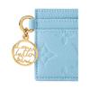 Louis Vuitton LV Charms Card Holder Grape Blue Monogram Embossed Empreinte Cowhide Leather Women Wallets M27485