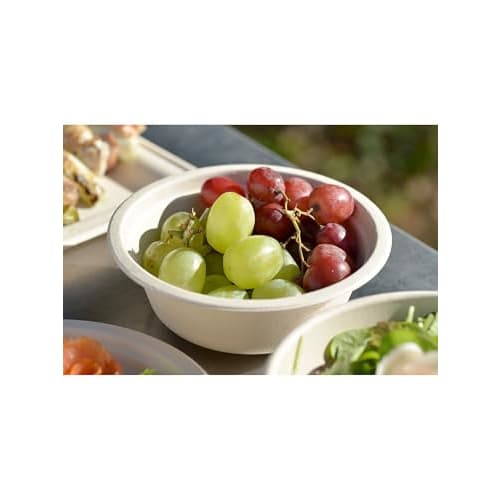 Strix Design Disposable Deep Paper Plates and Bowls, 100 Count (2 Packs of 50), 15.5cm, Unbleached, Water and Oil Resistant, Microwaveable, Stylish, C