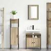 Bathroom Furniture Set with Shelf and Door 3 pcs Brown Particleboard