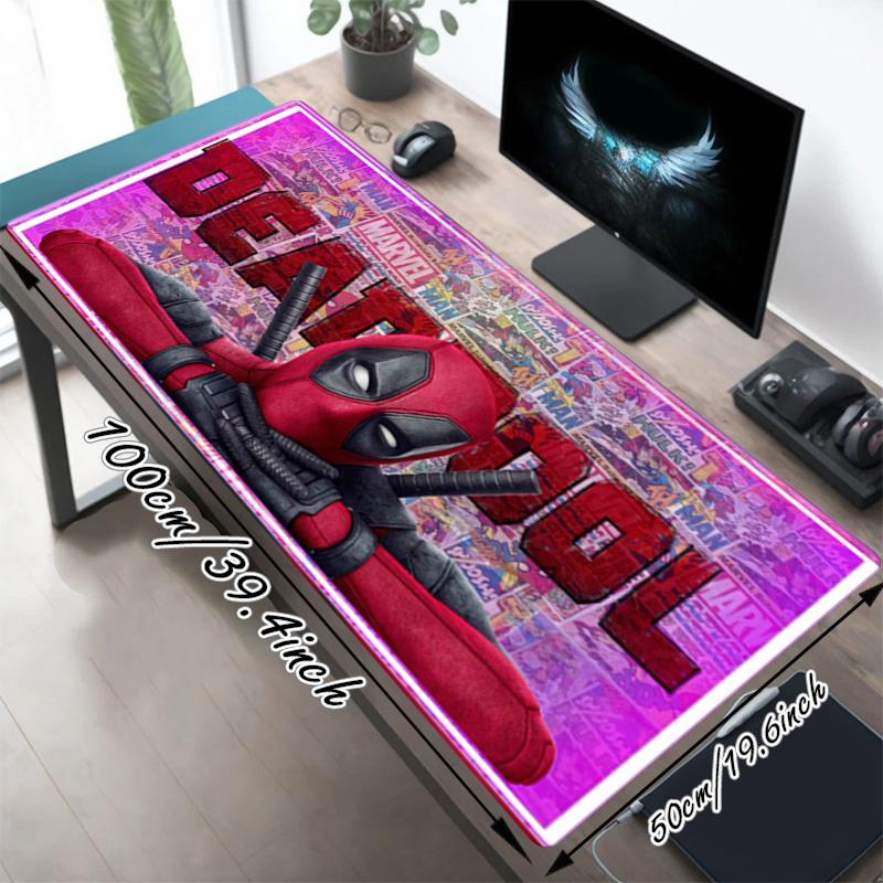Deadpool Comics Xl Gaming Mouse Pad Nonslip Rubber Base Stitched Edge Waterproof Desk Mat For Pc Laptop Gamer Office Computer Accessories C92955