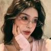 Hot-selling new anti-blue glasses ultra-light metal high-end sense diamond-encrusted jennie glasses frame women