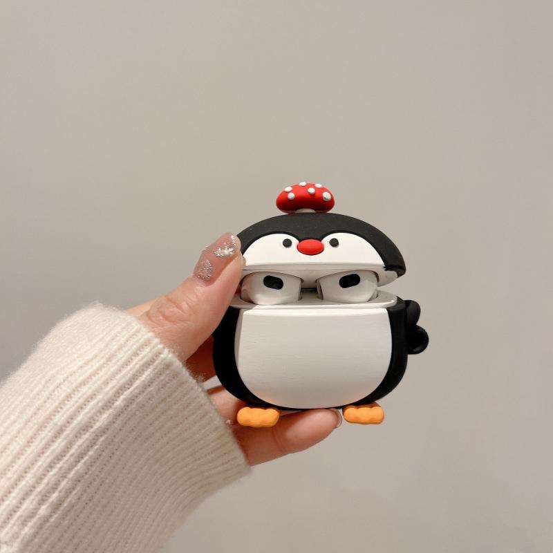 Mushroom Penguin AirPods Pro Apple 2/3 Generation Wireless Bluetooth Headset Case Silicone Protective Cover Cute Cartoon