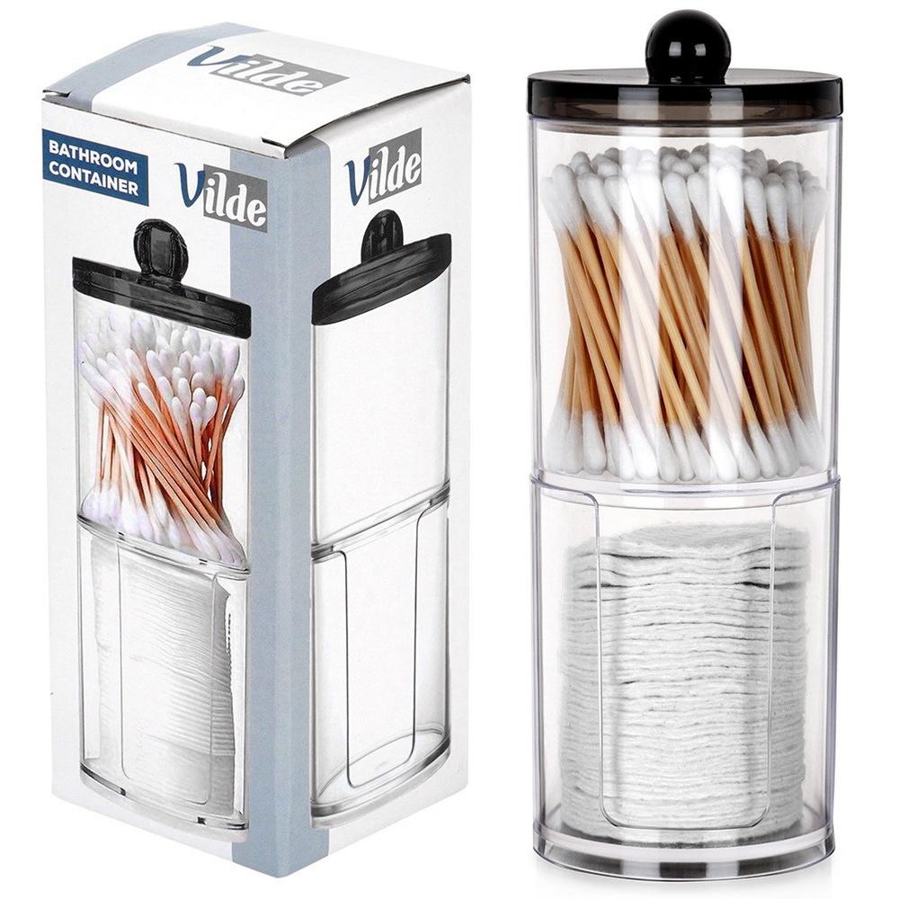 2-tier container for cotton buds and cotton pads