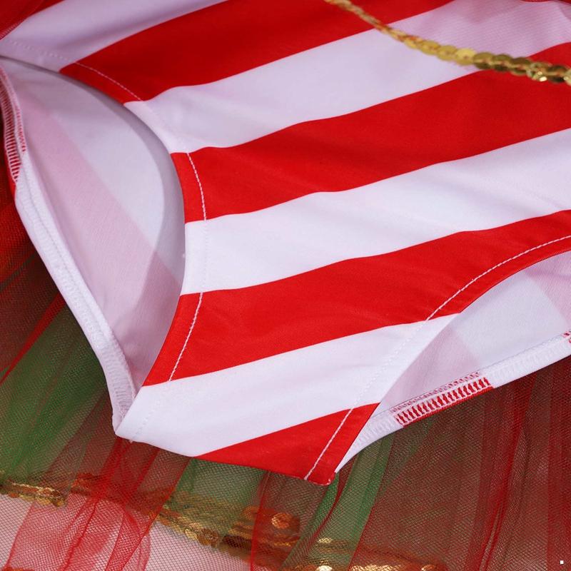 Детская стильная танцевальная одежда для девочек, сетчатое платье-пачка для выступления на сцене, Рождественский карнавал, косплей