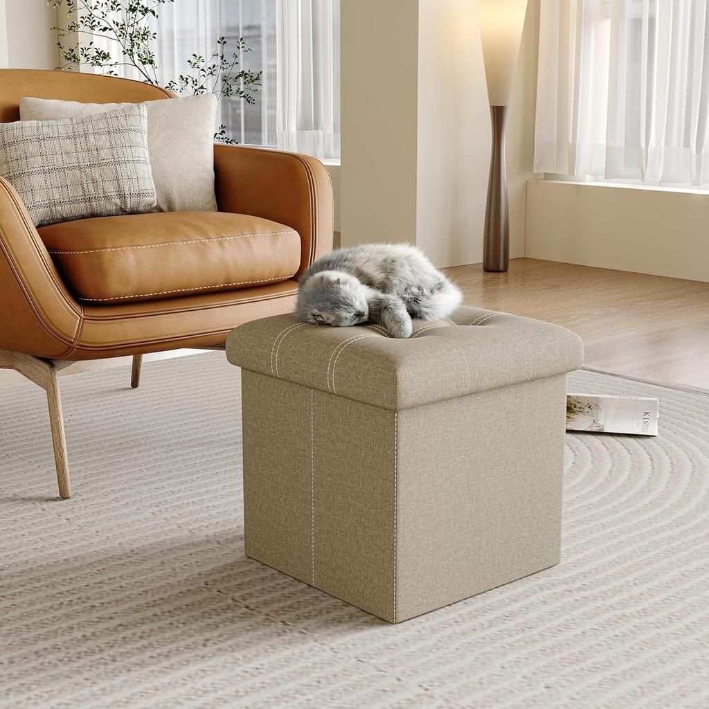 YOUDENOVA Складной пуф для хранения с пеной памяти, стремянка для гостиной и пуф с грузоподъемностью 160 кг, подушка, подставка для ног, комнаты, прихожие,