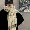 Solid Color Winter Cashmere Scarves Cashmere Shawl Cape Wraps Retro Plaid Wool Scarf  Student