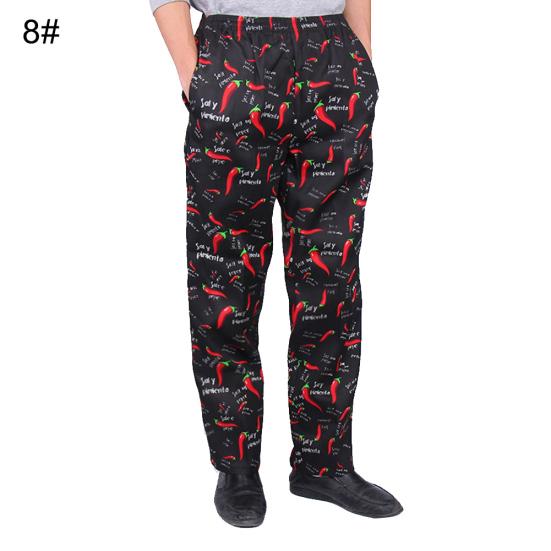 Мужские полосатые клетчатые брюки с принтом чили, длинные брюки для работы в отеле, ресторане, кухне шеф-повара