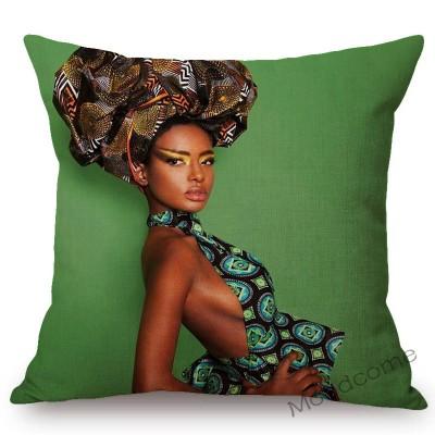 Fashion Magazine Cover Africa Girl Woman Black Beauty Headscarf Decorative Sofa Pillow Case Linen Home Decoration Cushion Cover