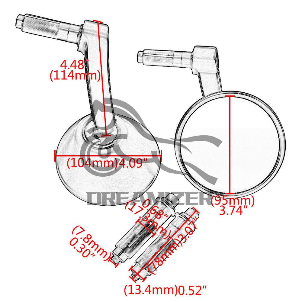 Мотоциклетные круглые большие 7/8-дюймовые боковые зеркала заднего вида с ручкой для Honda Kawasaki Suzuki Yamaha