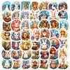 50 Easter Stickers Cute Cartoon Graffiti Bunny Graffiti Stickers