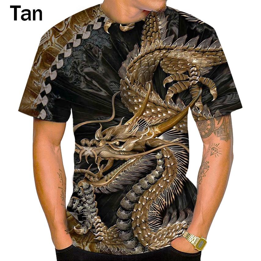 Dragon 3D Printing Harajuku Cool T-shirt Men's Personality Summer Fashion T-shirt