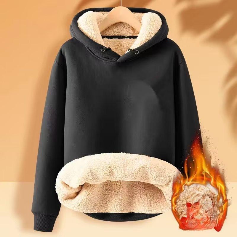 Свитер с капюшоном мужской Plus Velvet толстый теплый свободный студенческий мужской пуловер с капюшоном куртка из овечьего флиса