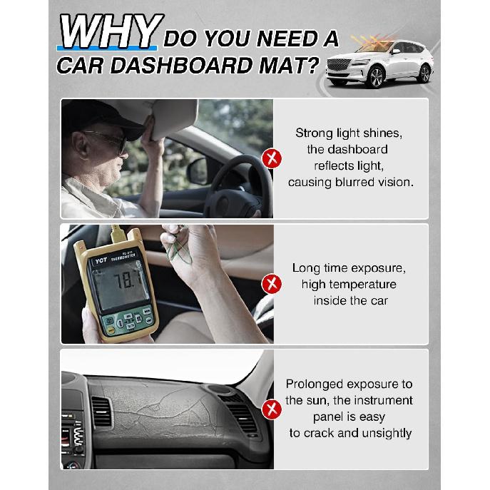 CARTIST Накладка на панель приборов для Genesis GV80 2024 2025 Коврик на панель приборов для аксессуаров GV80 Нескользящий ковер Защита от солнца Блики УФ-лучи
