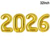4pcs/set 2026 New Year Balloons Christmas Digital Foil Balloon Home Decor Chinese Spring Festival Baloon Navidad Party Supply