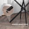 Dining Table with Clear Tempered Glass Top, Round Table with Metal Legs, Modern Kitchen Table for Dining Room Living Room, Black