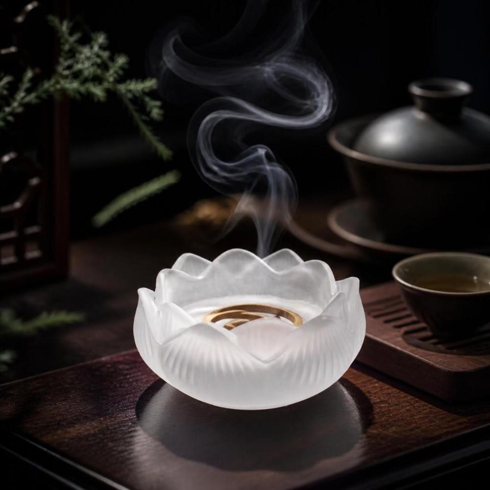 9 Hole Tabletop Incense Base Crystal Glass Incense Stick Burner Lotus Incense Burner Aromatherapy
