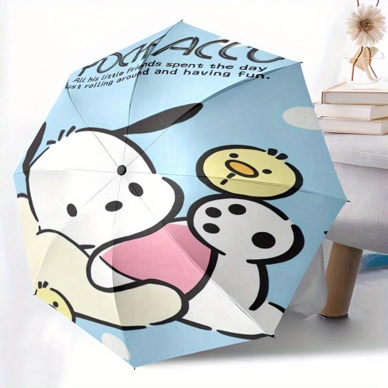 Casual Pochacco Automatic Opening and Closing Cartoon Umbrella, Lightweight 3-Fold, With Cute Cartoon Characters, Suitable for Home, Outdoor and Daily