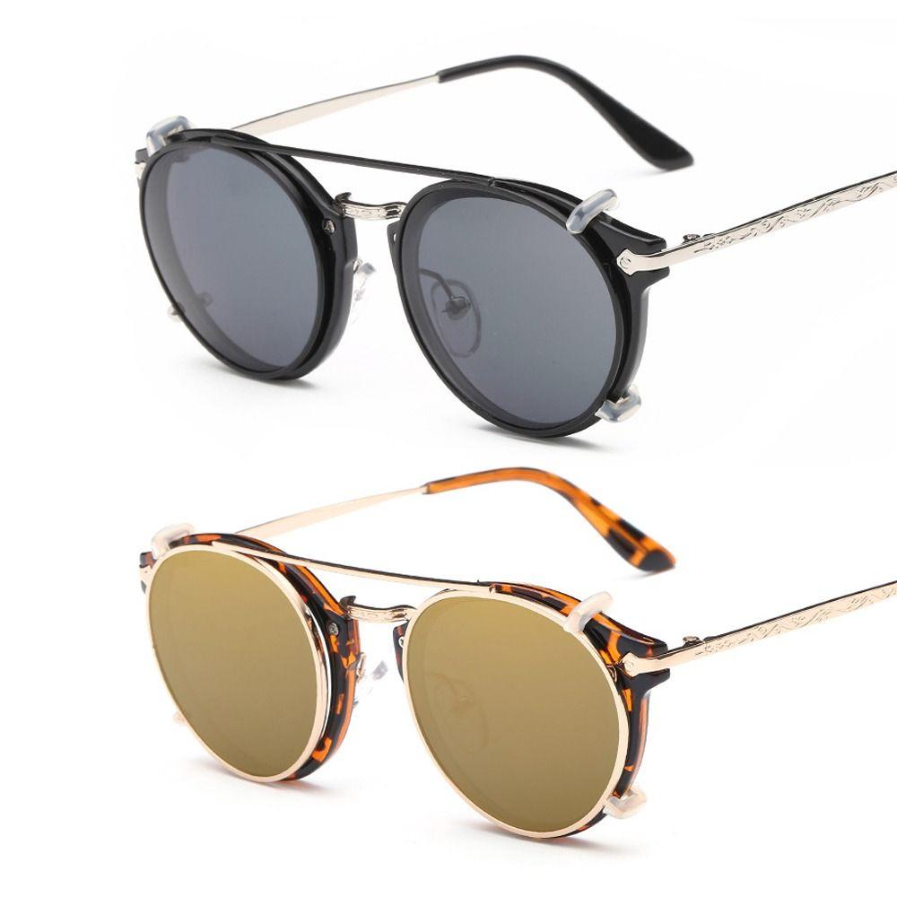 Korean Double Layer Steampunk Flip-Up Sunglasses Two Usage Black Shades Glasses Punk Eyeglasses Flip Cover Computer Eyeglasses