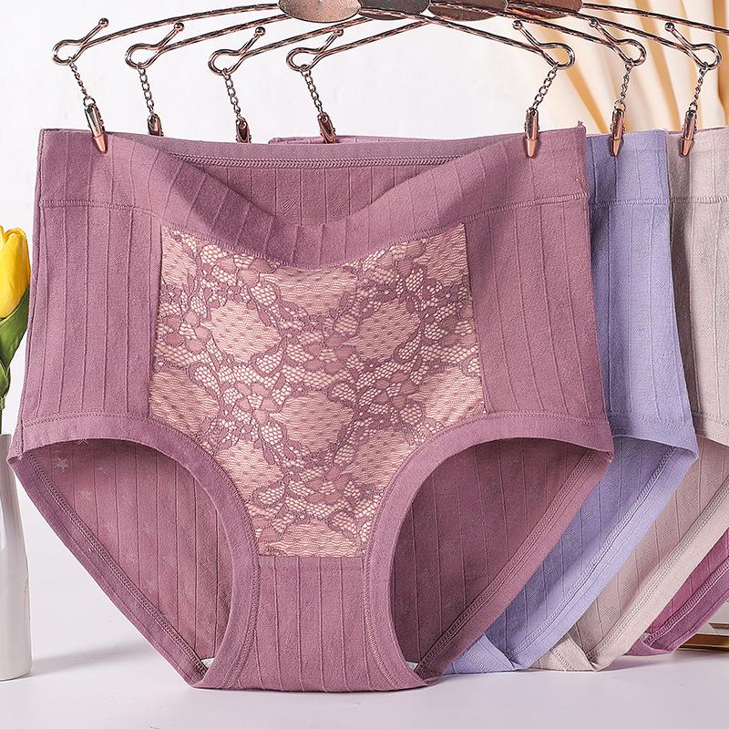 Middle-Aged Women's High Waist Pure Cotton Plus Size Briefs