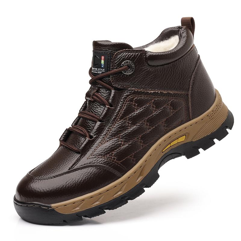 Качественная резиновая противоскользящая износостойкая подошва, уличная повседневная обувь, бренд, мужская универсальная кожаная обувь, модная обувь для хайкинга и спорта