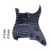 Musiclily 11-Hole SSS Loaded Pre-Wired Single Coil Pickup Pickguard Set for Fender Squier Stratocaster Electric Guitar, 4-Ply Black Pearl
