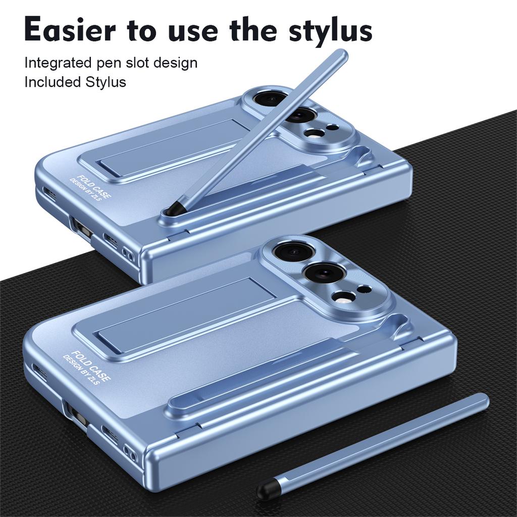 Suitable for IPhone Duo Folding Case Tempered Film Stylus Hinge Stand Protects Back Cover-Phone Case Funda