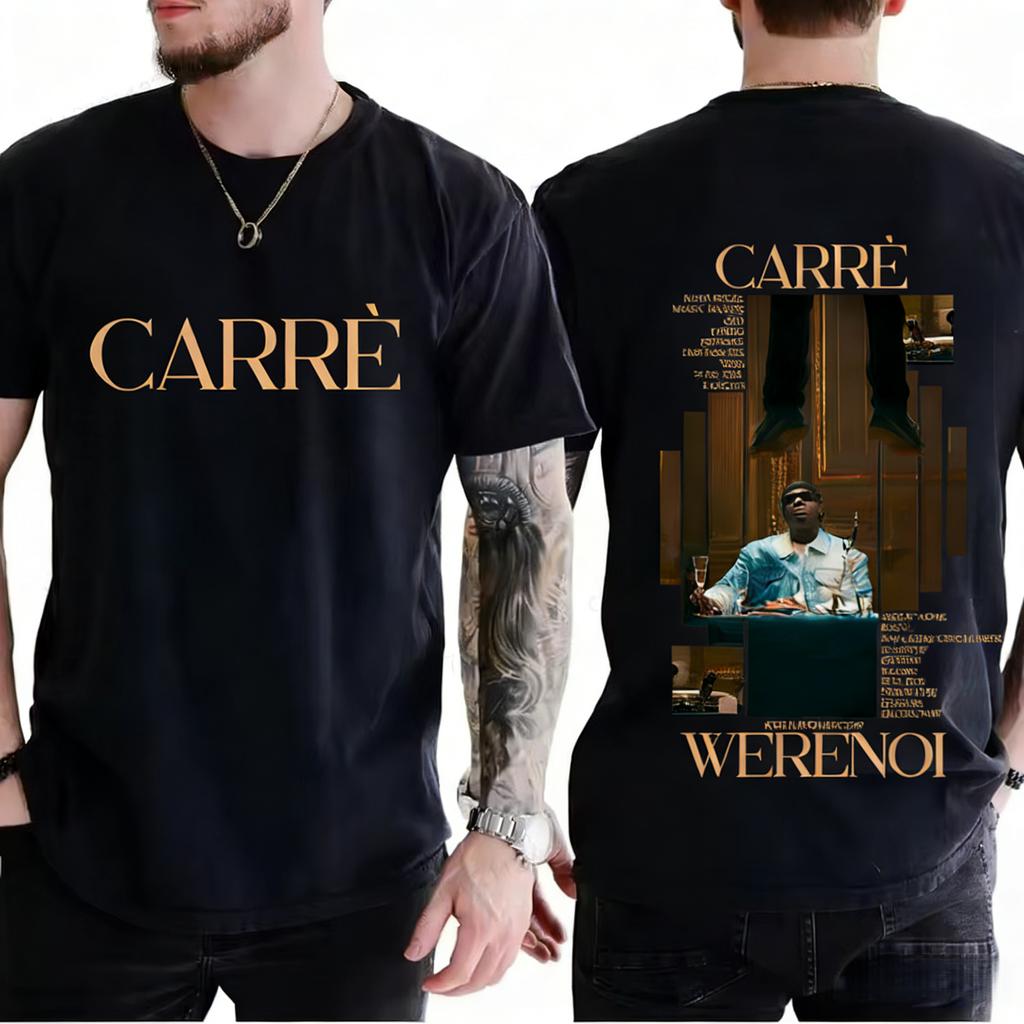 2026 Summer Rapper WeRenoi Carré Album Printed Tshirt Mens Fashion Hiphop Pop Music Cotton Loose Casual Retro Tshirt Tops