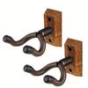 1pc Guitar Wall Mount, Guitar Hanger with Rotating Hooks, Suitable for All Sizes of Guitars, Zebra Wood Guitar Wall Stand