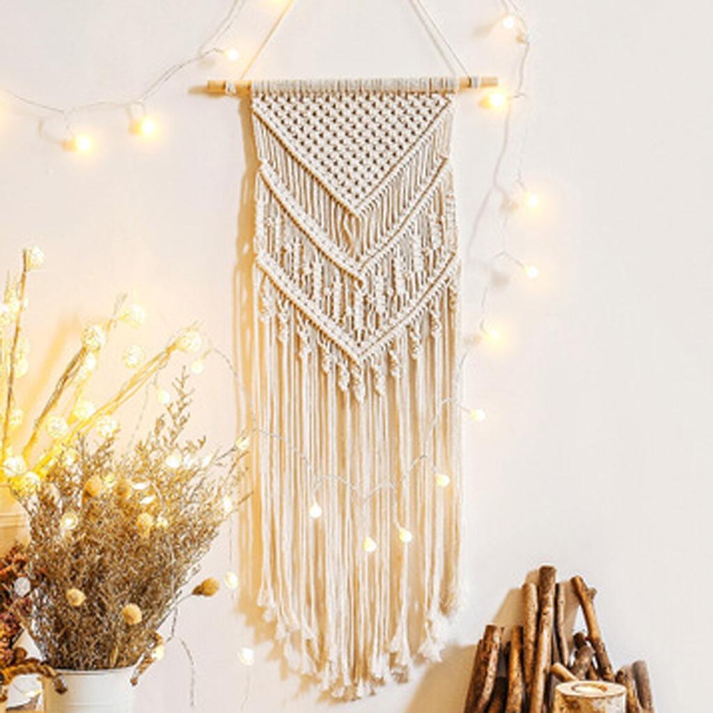 Тканый настенный подвес в стиле макраме в стиле бохо, шикарный богемный декор для комнаты, геометрический художественный декор для квартиры, комнаты в общежитии, украшение для свадебной вечеринки
