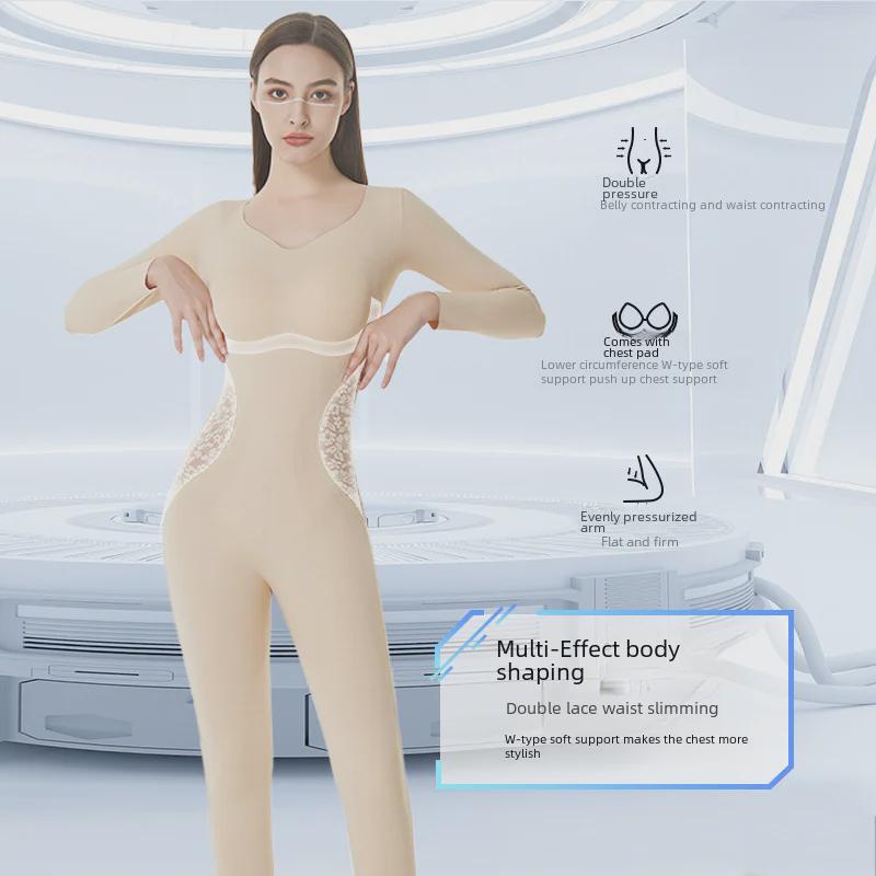 2024 Улучшенные утягивающие брюки с длинным рукавом и съемным поясом для живота