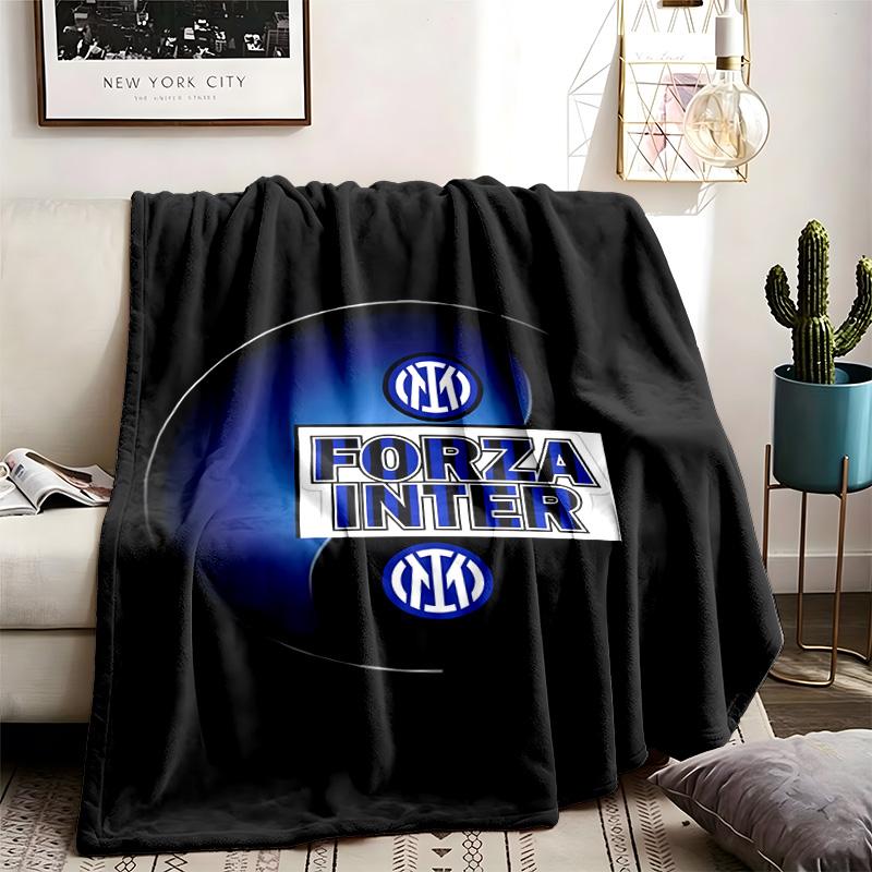 FC Internazionale Milano Theme Personalized Outdoor Flannel Blankets Soft And Suitable For All Seasons Perfect For Sofas Beds And Camping